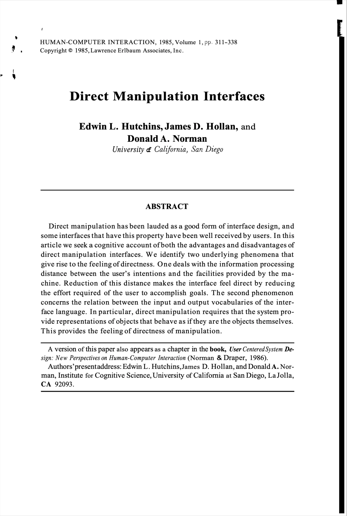 Direct Manipulation Interfaces