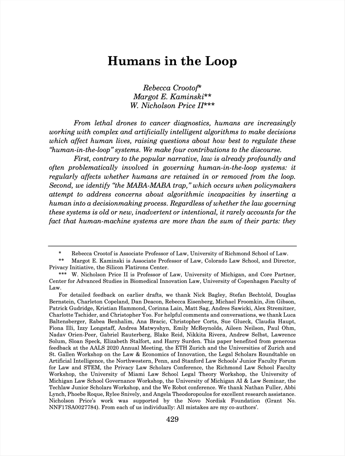 Humans in the Loop