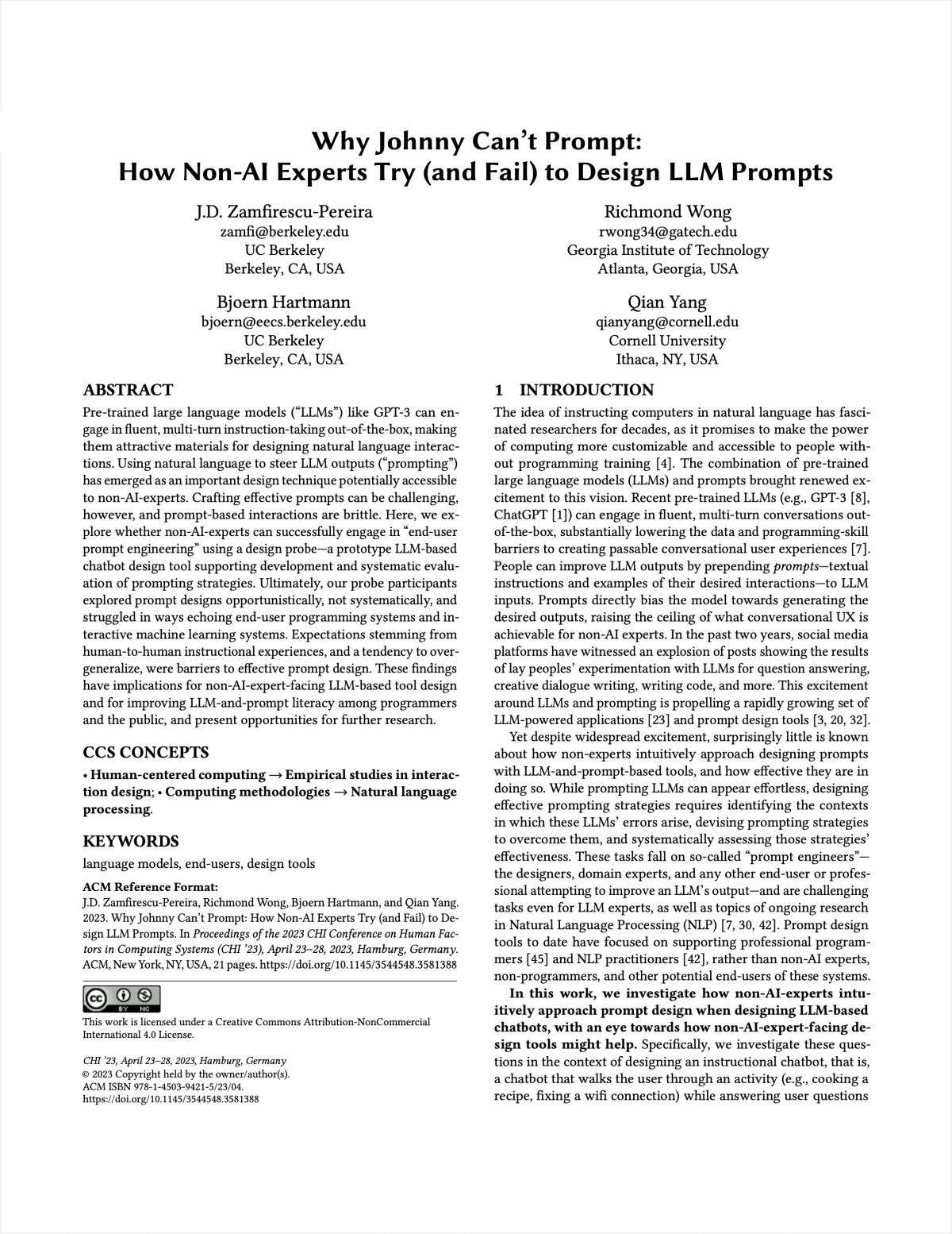 Why Johnny Can’t Prompt: How Non-AI Experts Try (and Fail) to Design LLM Prompts
