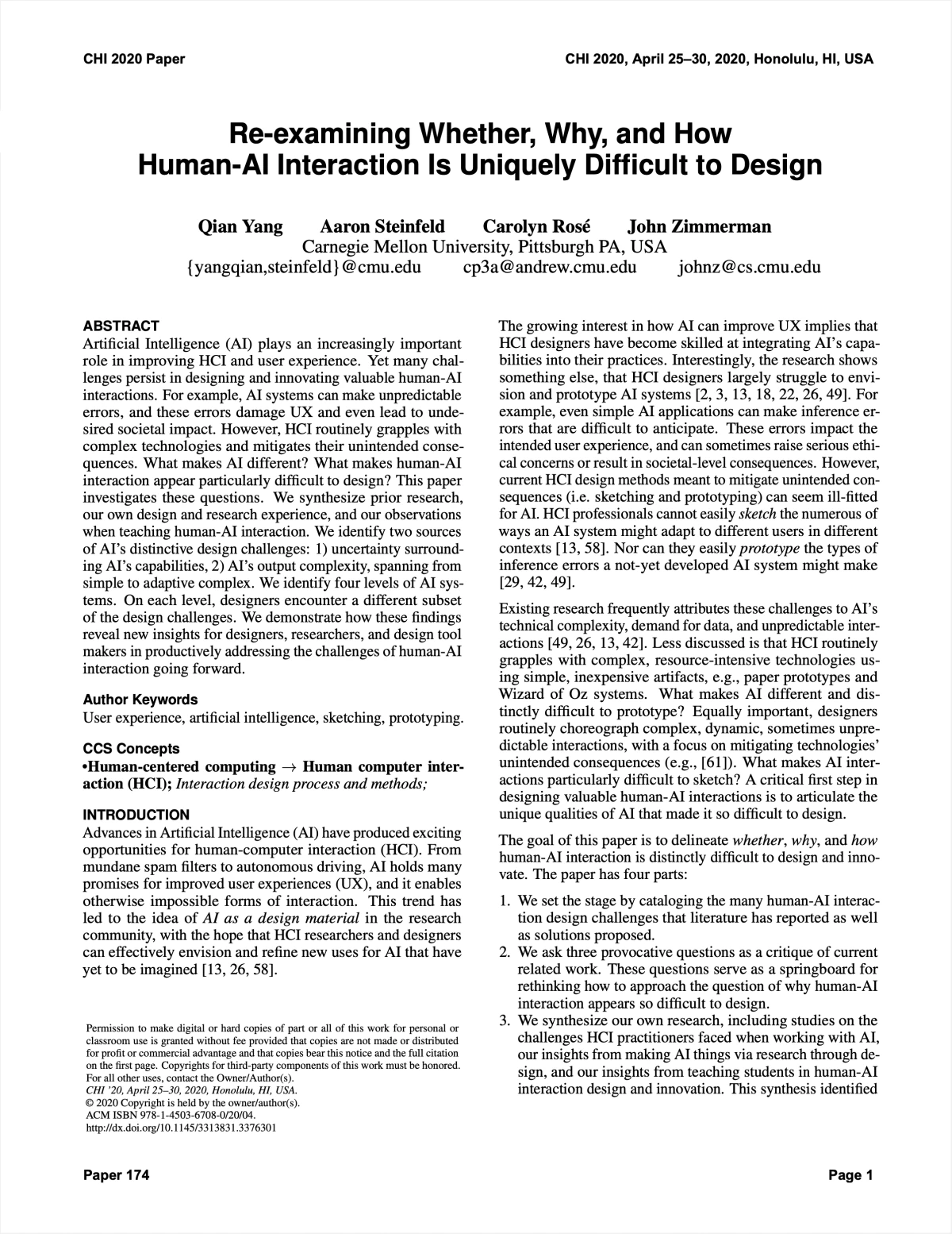 Re-examining Whether, Why, and How Human-AI Interaction Is Uniquely Difficult to Design